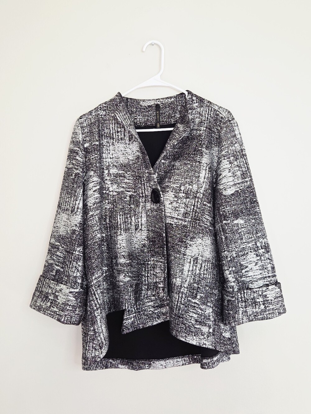 IC Collection Silver Gunmetal Artsy Jacket Size XL